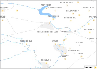 map of Gora Yargin-Khara-Aba